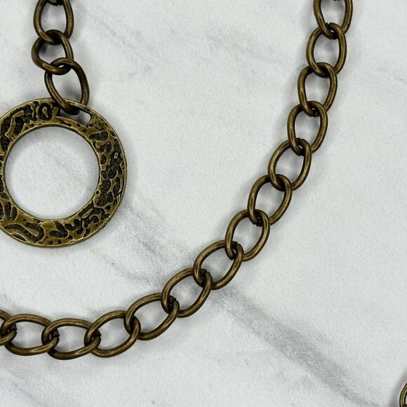 Animal Print Embossed Open Hoop Metal Chain Link Belt Y2K Boho ✨ - Picture 9 of 12